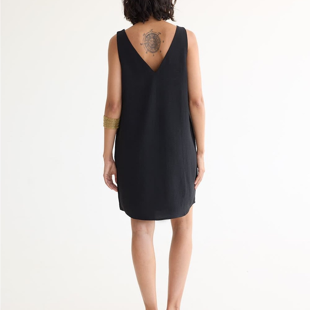 Sz XXS reitmans Black Sleeveless V-Neck Dress sleeveless midi - Picture 2 of 10